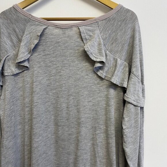 Umgee Gray Ruffle Long Sleeve Dress - Picture 9 of 11
